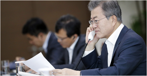 문재인 대통령-구테레쉬 유엔 사무총장 전화 통화