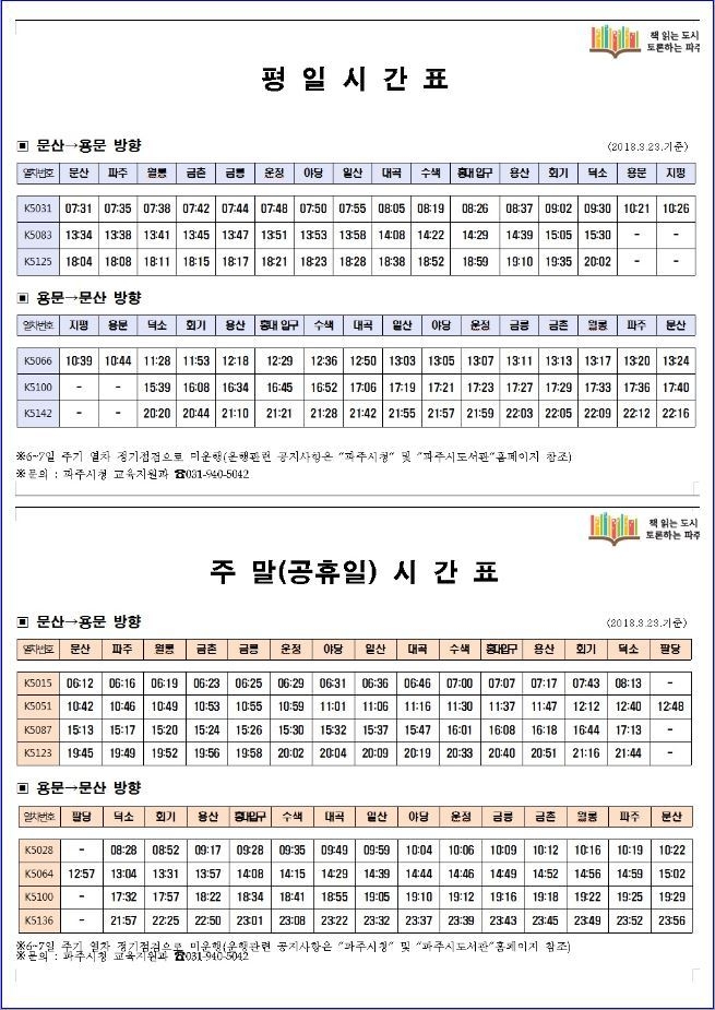 파주, 평화를 품은 독서바람열차 운행