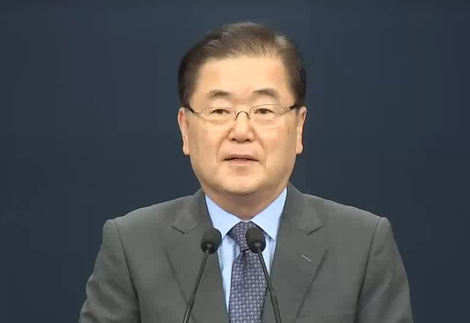 정의용, 저녁 8시 존 볼턴과 통화로 북측 메시지 전달
