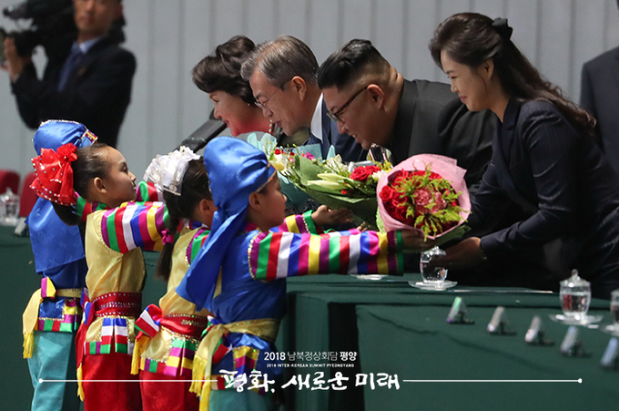 문재인 대통령, '5월1일 경기장'서 집단체조와 예술 공연 관람