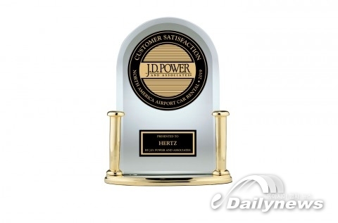허츠, JD파워 렌터카 고객 만족도 평가에서 1위로 선정