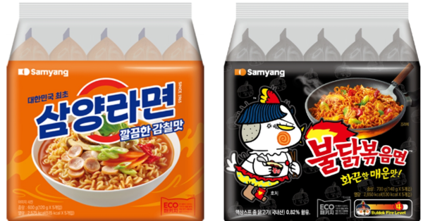 "잉크 줄이고 재활용 쉽게" 삼양, 라면 패키지 '친환경' 새단장