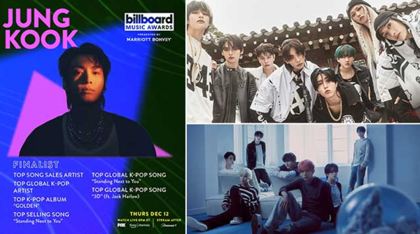 '빌보드뮤직어워즈' 올해도 K팝 물결...정국, 최다 노미네이트