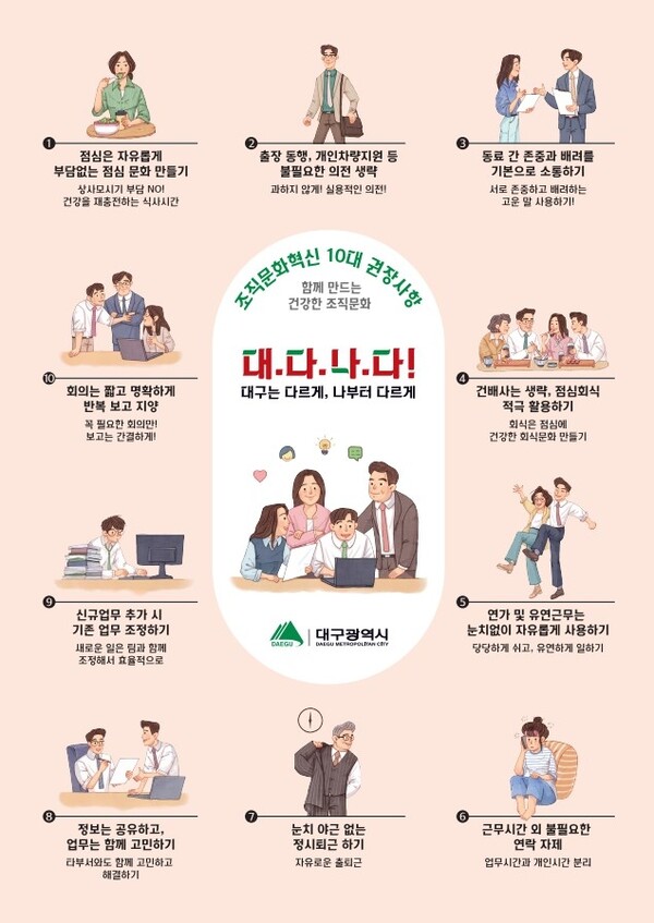 대구시, ‘새로고침 Day’ 캠페인으로 건강한 조직문화 정착 나서