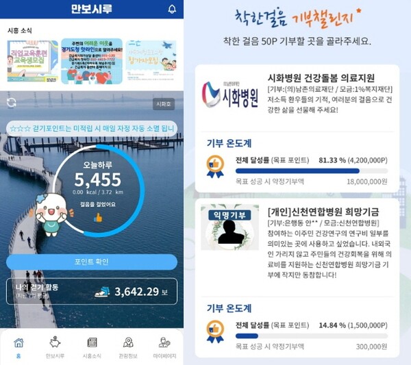 시흥시 '만보시루', 올해 걷기 포인트 지역화폐 전환 서비스 다시 시작