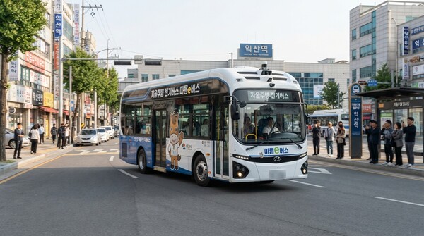 익산 도심에 자율주행 전기버스 ‘마룡e버스’ 첫 운행